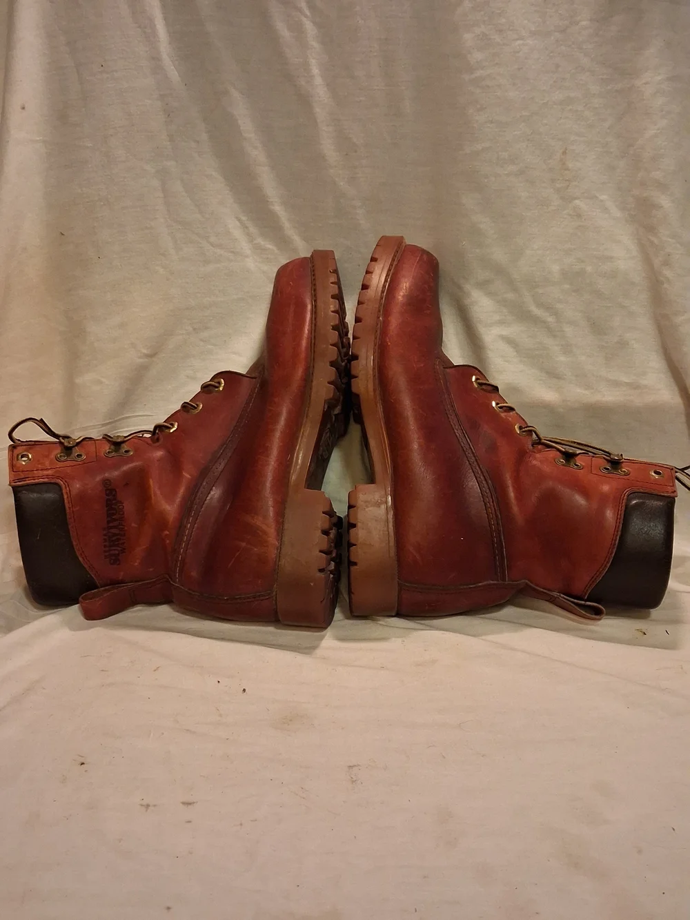 Herman Survivors Leather Waterproof Men's Brown Lace-Up Leather Work Boots 9 1/2